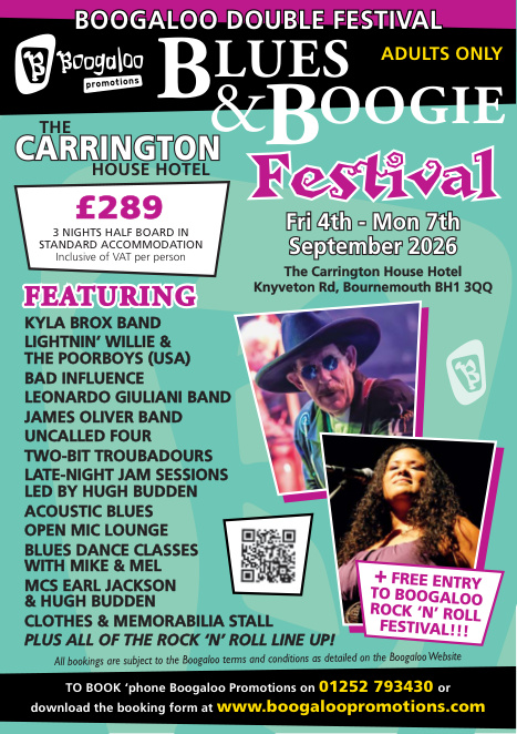 Blues & Boogie Double Festival (2-4-1) at the Carrington House Hotel, Bournemouth brochure