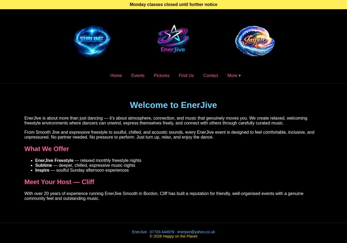 Screenshot of EnerJive