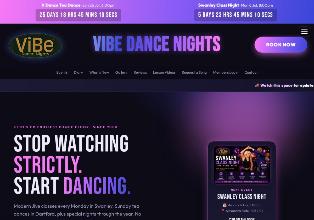 Screenshot of ViBe Dance Nights